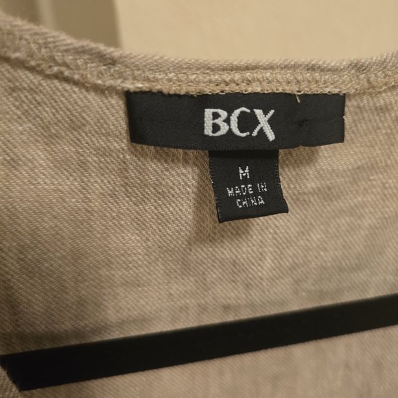 BCX Beige Button-Front Vest Blouse - Picture 4 of 5